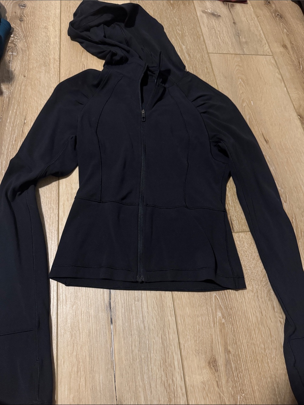 Lululemon cropped Womens Black Hooded Zip-Up Jacket